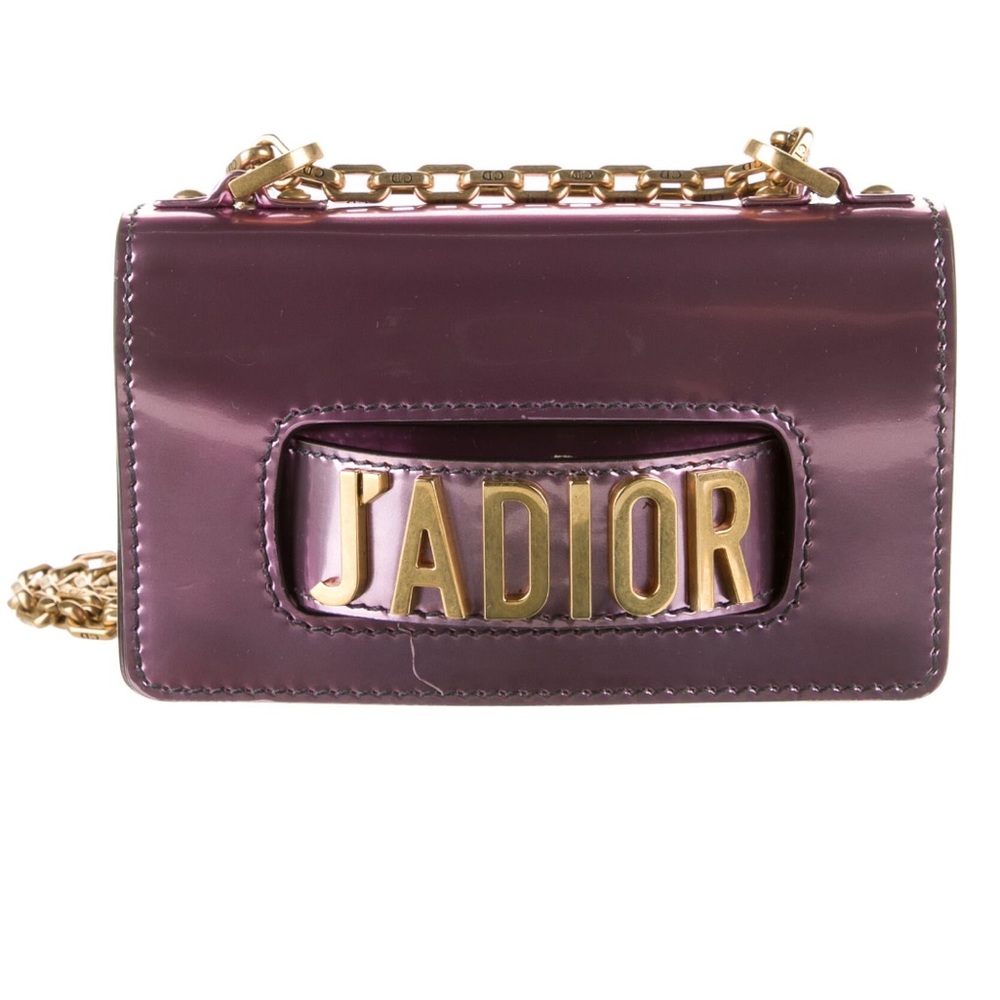 Christian Dior Mini J’Adior Purple/Pink Patent Leather Chain Flap Bag